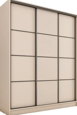 Zestawy Mebli Do Przedpokoju|Szafy Trzydrzwiowe>BROMARKT Szafa przesuwna do sypialni 150 cm LOFT beż piaskowy