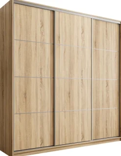 Szafy Trzydrzwiowe|Szafy Do Przedpokoju>BROMARKT Szafa przesuwna do sypialni 200 cm TOP MAX dąb sonoma