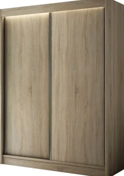 Zestawy Mebli Do Przedpokoju|Szafy Dwudrzwiowe>Arton Szafa przesuwna do sypialni 200 cm z półkami BRANDON dąb sonoma