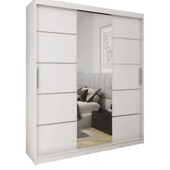 Meble Młodzieżowe|Zestawy Mebli Do Przedpokoju>Meblohand Szafa przesuwna do sypialni z lustrem 180 cm biała HOT biały