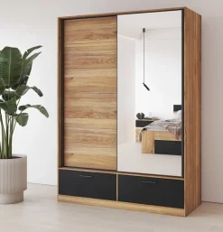 Zestawy Mebli Do Sypialni|Szafy Dwudrzwiowe></noscript>Helvetia Szafa przesuwna do sypialni z lustrem 150 cm BETA