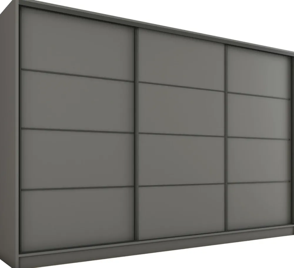 Zestawy Mebli Do Przedpokoju|Szafy Trzydrzwiowe>BROMARKT Szafa przesuwna trzydrzwiowa 280 cm LOFT owa grafit