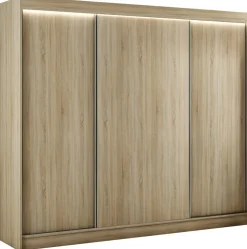 Zestawy Mebli Do Przedpokoju|Szafy Trzydrzwiowe>Arton Szafa przesuwna trzydrzwiowa z półkami 250 cm BRANDON dąb sonoma