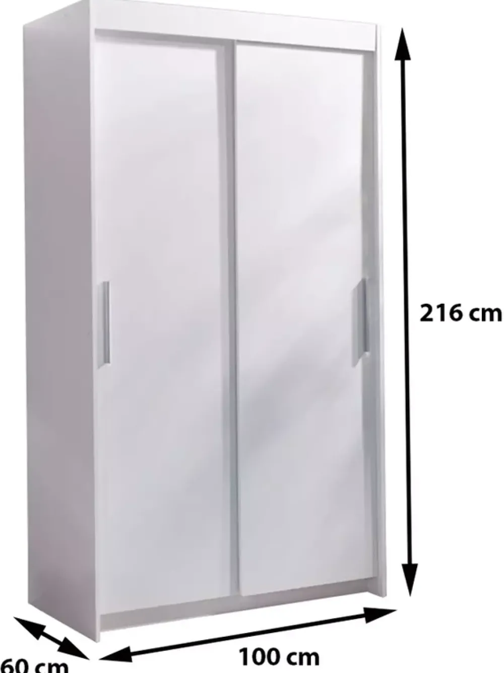 Meble Dla Dzieci|Szafy Dwudrzwiowe>JUREK Szafa przesuwna w stylu nowoczesnym do salonu z półkami 100 cm KIER