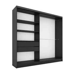 Zestawy Mebli Do Przedpokoju|Szafy Trzydrzwiowe>BROMARKT Szafa przesuwna z lamelami 200 cm LAMEL 3D