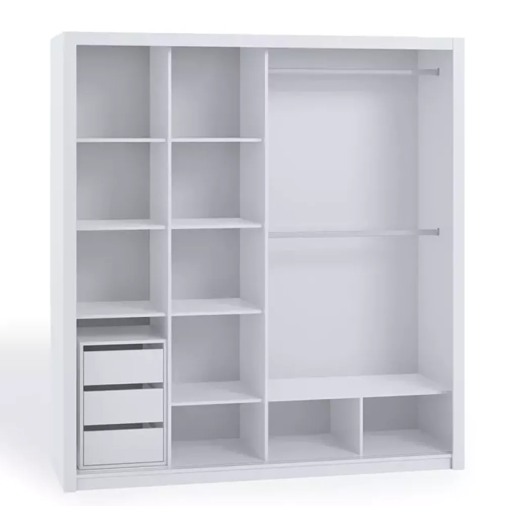 Zestawy Mebli Do Sypialni|Zestawy Mebli Do Przedpokoju>GiB Meble Szafa przesuwna z lustrami 220 cm BELLA dąb artisan