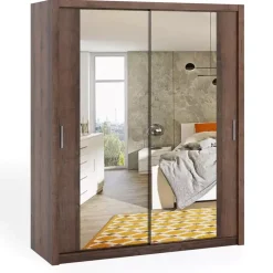 Zestawy Mebli Do Sypialni>GiB Meble Szafa przesuwna z lustrami 180 cm BELLA dąb monastery