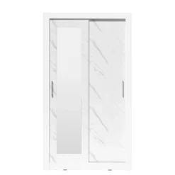 Szafy Dwudrzwiowe|Szafy Do Przedpokoju>MEBLAR Szafa przesuwna z lustrem 120 cm ISPRA biały