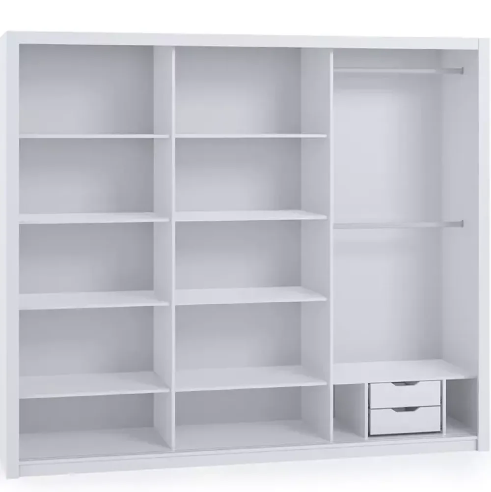 Zestawy Mebli Do Sypialni|Szafy Trzydrzwiowe>GiB Meble Szafa przesuwna z lustrem 250 cm BELLA dąb artisan