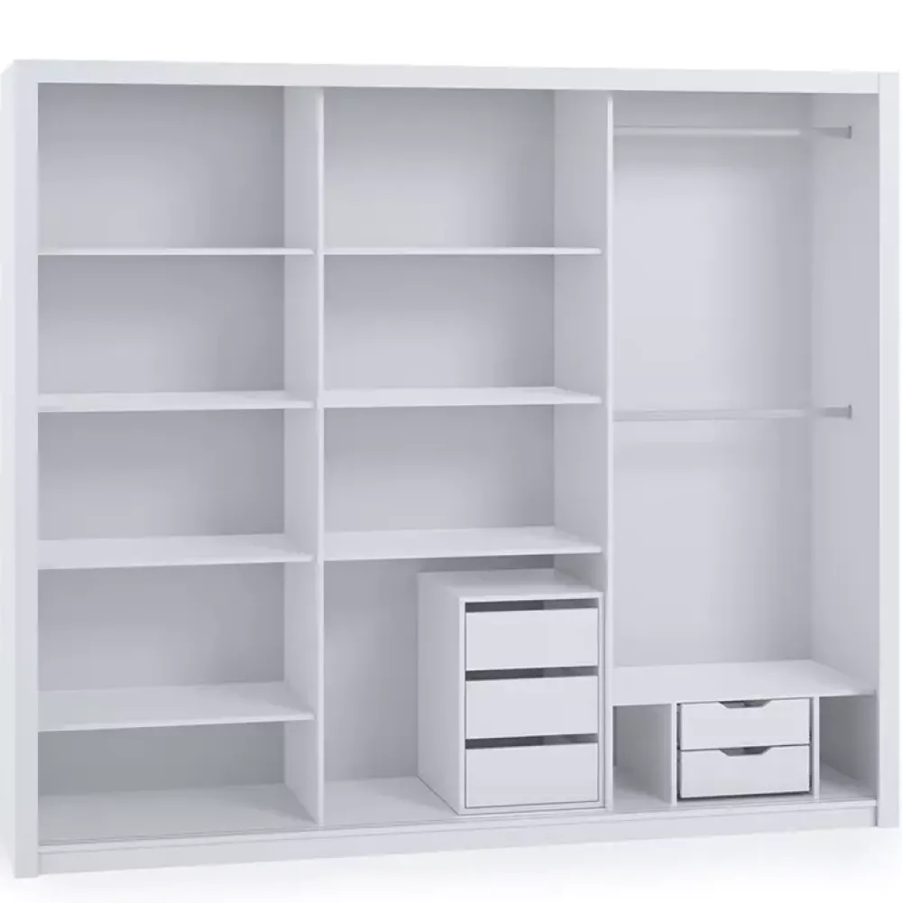 Zestawy Mebli Do Sypialni|Szafy Trzydrzwiowe>GiB Meble Szafa przesuwna z lustrem 250 cm BELLA dąb artisan