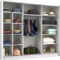 Meble Młodzieżowe|Szafy Z Lustrem>MEBLOSIEK Szafa przesuwna z lustrem 247 cm do salonu BALI biała biały