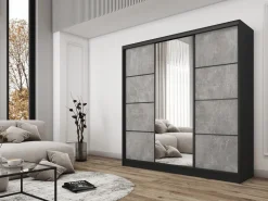 Zestawy Mebli Do Przedpokoju|Szafy Trzydrzwiowe></noscript>BROMARKT Szafa przesuwna z lustrem 250 cm BEST do sypialni