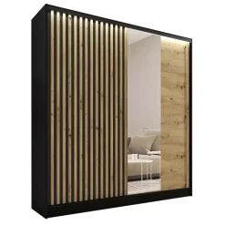 Szafy Trzydrzwiowe|Szafy Do Przedpokoju>BROMARKT Szafa przesuwna z lustrem 180 cm LAMEL 3D