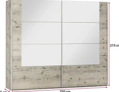 Szafy Dwudrzwiowe|Szafy Z Lustrem></noscript>Stolar Szafa przesuwna z lustrem i półkami 250 cm do sypialni TAURS