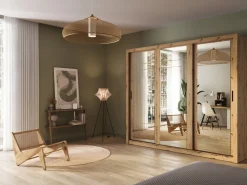 Zestawy Mebli Do Sypialni|Szafy Trzydrzwiowe></noscript>lenart. Szafa przesuwna z lustrem 250 cm do sypialni ARTI dąb artisan