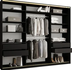 Szafy Trzydrzwiowe|Szafy Przesuwne>BROMARKT Szafa przesuwna z lustrem 280 cm GOLD NEW MAX