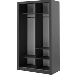 Zestawy Mebli Do Sypialni|Zestawy Mebli Do Przedpokoju>lenart. Szafa przesuwna z lustrem 120 cm półki drążki ARTI czarny