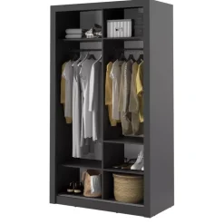 Zestawy Mebli Do Sypialni|Zestawy Mebli Do Przedpokoju></noscript>lenart. Szafa przesuwna z lustrem 120 cm półki drążki ARTI czarny