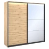 Zestawy Mebli Do Sypialni|Zestawy Mebli Do Przedpokoju>lenart. Szafa przesuwna z lustrem 220 cm QUANT dąb artisan loft