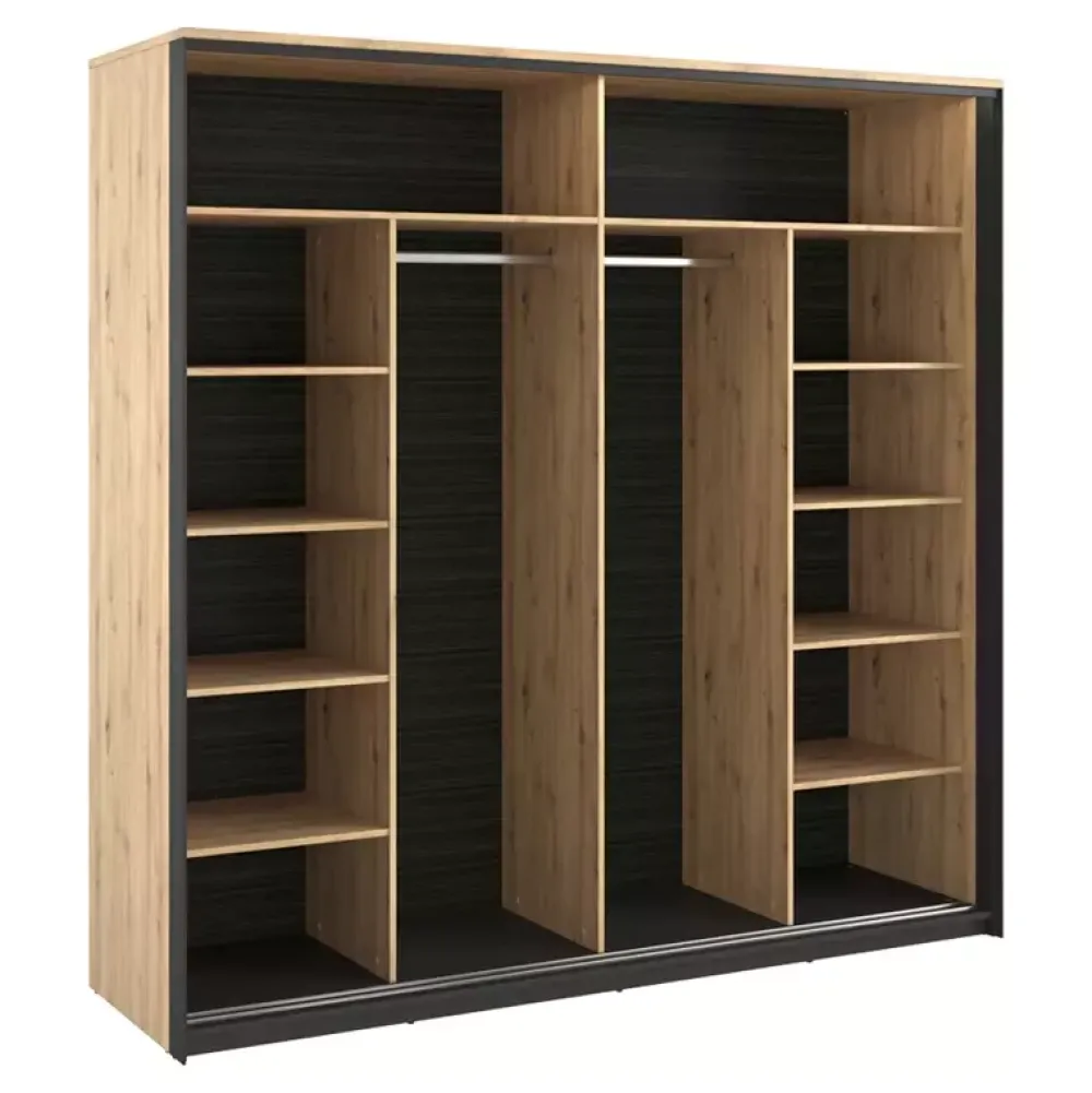 Zestawy Mebli Do Sypialni|Zestawy Mebli Do Przedpokoju>lenart. Szafa przesuwna z lustrem 220 cm QUANT dąb artisan loft