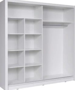 Zestawy Mebli Do Przedpokoju|Szafy Dwudrzwiowe>MEBLOSIEK Szafa przesuwna z lustrem 204 cm do salonu BALI biała biały