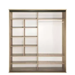 Szafy Dwudrzwiowe|Szafy Do Przedpokoju></noscript>JARSTOL Szafa przesuwna z lustrem i lamelami 199 cm CALIS