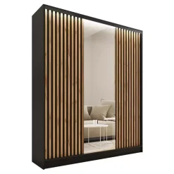 Zestawy Mebli Do Przedpokoju|Szafy Trzydrzwiowe>BROMARKT Szafa przesuwna z lustrem do przedpokoju LOFT 150 cm