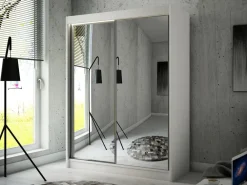 Szafy Dwudrzwiowe|Szafy Z Lustrem></noscript>Arton Szafa przesuwna z lustrem i półkami 200 cm HALTON biały