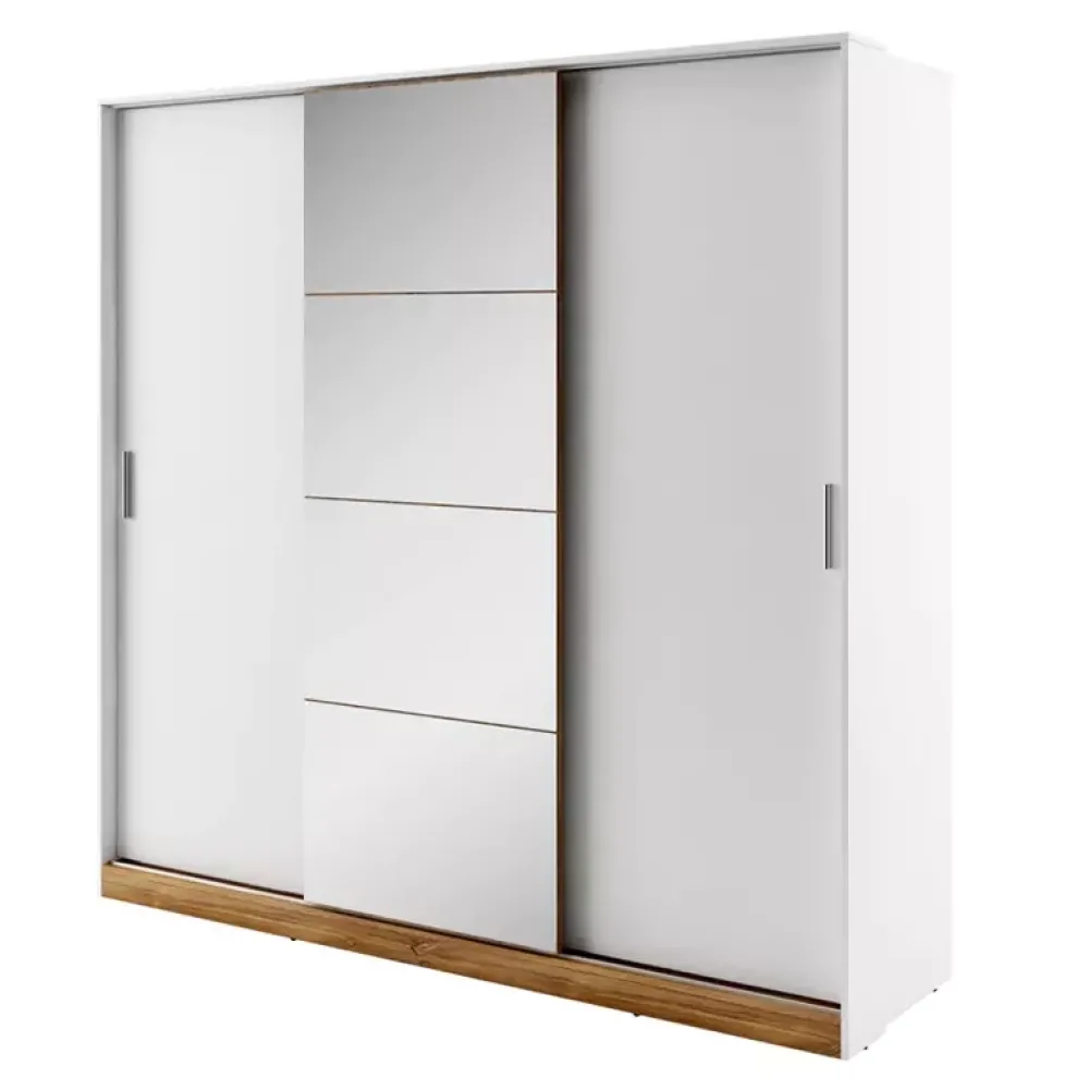 Szafy Trzydrzwiowe|Szafy Do Przedpokoju>lenart. Szafa przesuwna z lustren do sypialni 220 cm DENTRO