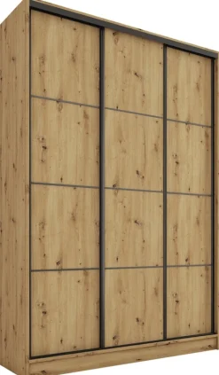 Zestawy Mebli Do Przedpokoju|Szafy Trzydrzwiowe>BROMARKT Szafa przesuwna z szufladami 150 cm LOFT MAX dąb artisan