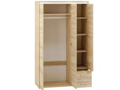 Zestawy Mebli Do Salonu|Zestawy Mebli Młodzieżowych></noscript>ML Meble Szafa trzydrzwiowa z półkami i drążkiem na wieszaki 120 cm AVO