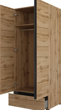 Meble Młodzieżowe|Zestawy Mebli Do Sypialni>Helvetia Szafa uchylna dwudrzwiowa 90 cm z szufladą CROSS dąb wotan