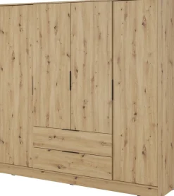 Meble Młodzieżowe|Szafy Do Przedpokoju>PIASKI Szafa uchylna z półkami i drążkiem 206 cm KAMIS dąb artisan