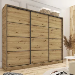 Szafy Trzydrzwiowe|Szafy Do Przedpokoju></noscript>BROMARKT Szafa w loftowym stylu LOFT dąb artisan