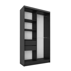 Zestawy Mebli Do Przedpokoju|Szafy Trzydrzwiowe>BROMARKT Szafa z drzwiami lamelowymi 100 cm LAMEL 3D