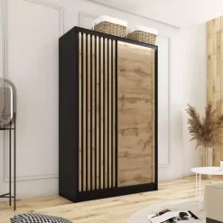 Szafy Przesuwne|Zestawy Mebli Do Przedpokoju></noscript>BROMARKT Szafa z drzwiami lamelowymi 120 cm LAMEL 3D