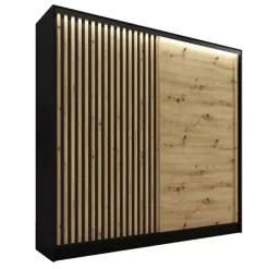 Zestawy Mebli Do Przedpokoju|Szafy Trzydrzwiowe>BROMARKT Szafa z lamelami 200 cm LAMEL 3D