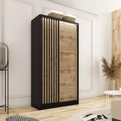 Szafy Trzydrzwiowe|Szafy Do Przedpokoju></noscript>BROMARKT Szafa z lamelami 100 cm LAMEL 3D