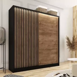 Zestawy Mebli Do Przedpokoju|Szafy Trzydrzwiowe></noscript>BROMARKT Szafa z lamelami 180 cm LAMEL 3D