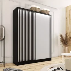 Zestawy Mebli Do Przedpokoju|Szafy Trzydrzwiowe></noscript>BROMARKT Szafa z lamelami 150 cm LAMEL 3D