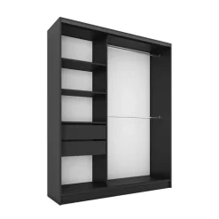 Szafy Trzydrzwiowe|Szafy Do Przedpokoju>BROMARKT Szafa z lamelami i lustrem 150 cm LAMEL 3D