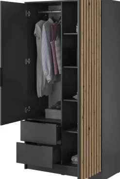 Meble Młodzieżowe|Zestawy Mebli Do Przedpokoju>PIASKI Szafa z lamelami KELLY