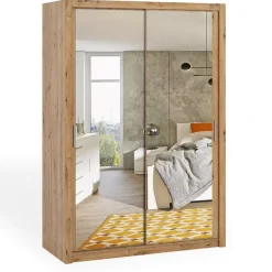 Zestawy Mebli Do Sypialni|Szafy Dwudrzwiowe>GiB Meble Szafa z lustrami Artisan 150 cm BELLA dąb artisan
