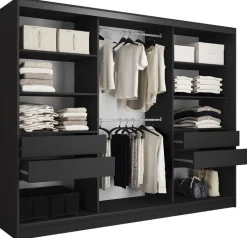 Szafy Trzydrzwiowe|Szafy Do Przedpokoju>BROMARKT Szafa z lustrem 250 cm dąb wotan LOFT