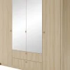 Meble Młodzieżowe|Zestawy Mebli Do Sypialni>LASKI Szafa z lustrem 213 cm do sypialni VELMO z szufladami dąb barista