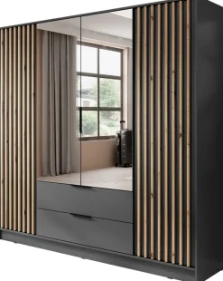 Zestawy Mebli Do Przedpokoju|Szafy Do Przedpokoju>PIASKI Szafa z lustrem 206 cm KELLY