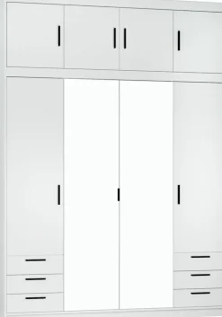 Meble Dla Dzieci|Zestawy Mebli Do Przedpokoju>Lempert Szafa z lustrem do garderoby 176 cm i nadstawka KUBA biały