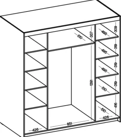 Meble Dla Dzieci|Zestawy Mebli Do Przedpokoju></noscript>Lempert Szafa z lustrem do garderoby 176 cm i nadstawka KUBA dąb lefkas