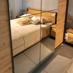 Szafy Do Przedpokoju|Szafy Do Salonu></noscript>lenart. Szafa z lustrem do sypialni 250 cm QUANT dąb artisan loft