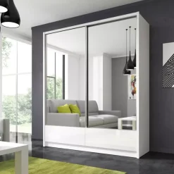 Szafy Dwudrzwiowe|Szafy Z Lustrem></noscript>PIASKI Szafa z lustrzanymi frontami 180 cm ARIEL